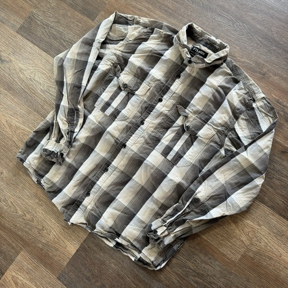 Filson Washed Long Sleeve Feather Cloth Shirt Men's Sz L‎ Multicolor Plaid